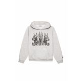 Cos Weirdos Grey Fog Rhinestone Taşlı Sweatshirt Hoodie