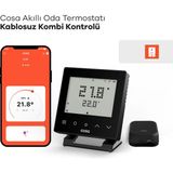 Cosa Akıllı Oda Termostatı V5 Kablosuz Kontrol ile Siyah Renk Dijital Ekran Özellikli