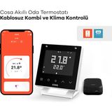 Cosa Akıllı Oda Termostatı V5 Kablosuz Kontrol ile Uzaktan Ölçüm Beyaz Renkli