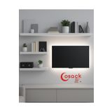 Cosack Online 3'lü Beyaz Uçan MDF Duvar Rafı, Gizli Bağlantılı Modern Tv Rafı,Salon Dekorasyonu Şıklık ve Düzen
