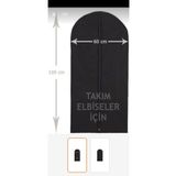 Cosar Takım Elbise Kılıfı Siyah Renk Fermuarlı Gamboç 60 Cm 100 Cm