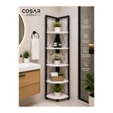 Cosargroup 5 Raflı Metal Köşe banyo Rafı Standı Dekoratif Aksesuar Rafı banyo rafı Halikarnas