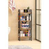 Cosargroup Banyo Düzenleyici Banyo Dolabı Çok Amaçlı Dolap 4 Katlı Metal Banyo Düzenleyici 100x40x21cm