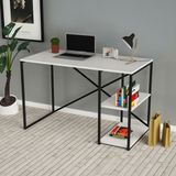 Cosargroup Çalışma Masası Kitaplıklı Metal Bilgisayar Laptop Ofis Masası - Y: 80 cm D: 50 cm G: 90 cm - Beyaz