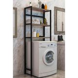 Cosargroup Çamaşır Makinesi Üstü Düzenleyici Raf Banyo Dolabı Rafı Makina Üstü Dolap Raf Ceviz