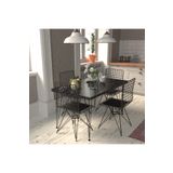 Cosargroup Masa Sandalye Takımı Mermer Desen 110x70 Cm Masa 4 Sandalye Seti