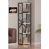 Cosargroup Metal Concept Kitaplık 5 Raflı Çok Amaçlı Dosya Kitap Rafı Ofis Salon Rafı Beyaz