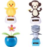 CosCosX 2 Adet Pencere Güneş Kapanı Güneş Enerjili Dans Hayvan Sallanan Animasyon Bobble Dansçı Oyuncak Araba Dekoru, Taşınabilir Suncatchers