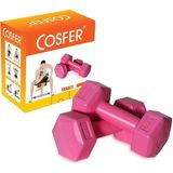 Cosfer 1 kg Renkli Plastik Dambıl Seti 2 Adet Hafif ve Pratik Kullanım için