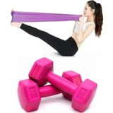 Cosfer 2x1 kg Fuşya Dambıl + Orta Drenç Pilates Bandı Lastiği