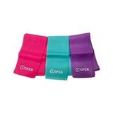Cosfer Pilates Bandı Egzersiz Lastiği 3'lü Set Sırt Kalça Bacak Kollar İçin Renkli - Beyaz