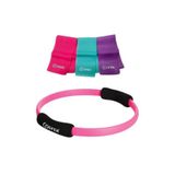 Cosfer Pilates Çemberi 38 Cm Ve 3 Lü Plates Bandı 90x 7,5 Cm Ikili Set