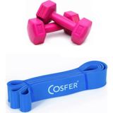 Cosfer Pilates Egzersiz Seti ( 1 kg *2 Adet Dambıl,45 mm Latex Direnç Bandı Güç Bandı - 1 kg x 2 Adet - Renkli