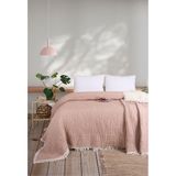 Cosibello Home Soft Pike 8 Katlı Dolgulu Çift Kişilik Müslin Yatak Örtüsü (230X240) - Somon - 230 x 240 cm