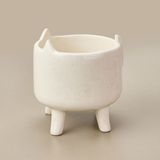 Cosiness 14x14x15.5 cm Beyaz Ayaklı Seramik Saksı