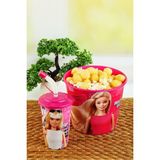 Cosiness Barbie Mısır & Popcorn Kutusu+Kapaklı Pipetli Bardak 400 Ml.