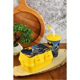 Cosiness Batman İki Katlı Bölmeli Beslenme Kutusu+400 ML Kapaklı Pipetli Bardak