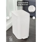 Cosiness Cosi Pedallı Amortisörlü Çöp Kovası 10 Lt. Ölçü: 18*23*33 cm - Beyaz - 23 x 33 cm