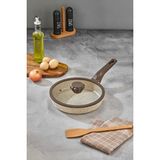 Cosiness Granit Döküm Kapaklı Tava - 20 cm - Krem