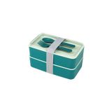 Cosiness Jumbo Dikdörtgen Iki Katlı Lunch Box Beslenme Saklama Kutusu - Yeşil