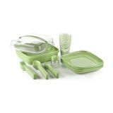 Cosiness Piknik Seti -32 Parça İç İçe Geçebilen Çatal + Kaşık + Bıçaklı Yeşil