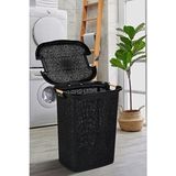 Cosiness Plastik Kirli Çamaşır Sepeti 60 Lt Pratik Özellikli Kullanım - 60 x 40 - Siyah