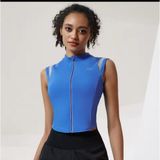 Cosleaf Kadın Sporcu Yeleği, Kadın Spor Giyim, Kadın Spor Sıfır Kol Yelek, Reflektörlü Yelek, Sporcu Giyim - XL - 2XL - Mavi