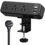 COSMARK USB C Bağlantı Noktalı Masa Kelepçesi Güç Şeridi, Soket Masaüstü Uzatma Kablosu 3 USB, AC Çıkış Uzatıcı, Çıkarılabilir 2,0 m, Ev ve Ofis için, Siyah