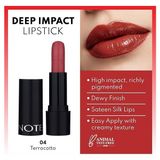 Cosmetics Deep Impact Lipstick 04 Terracotta Kremsi Dokulu Yarı Parlak Ruj, Kırmızı