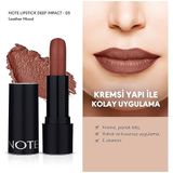 Cosmetics Deep Impact Lipstick 05 Leather Mood Kremsi Dokulu Yarı Parlak Ruj, Kahverengi
