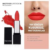 Cosmetics Mattever Lipstick 16 Me Grenadine Yarı Mat Saten Bitişli Ruj, Nar Çiçeği