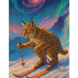 Cosmic Slopes Bobcat Lined Notebook: Notes • Writing • Journaling