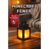 Cosmic Star Minecraft Fener Modern Tasarımlı Led Masa Lambası-Pilli Led Mum Hediyeli-Dekoratif Masaüstü Lamba