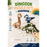 Cosmic Store 3'lü Dinozor Puzzle Oyuncak Seti – Çocuklar Için Eğitici Geliştirici Puzzle Oyuncağı | Montessori Bul-Tak Yapboz Puzzle 3+ Yaş | Ince Motor Gelişimi ve El-Göz Koordinasyonu Oyuncağı