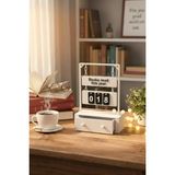 Cosmic Store Kitap Okuma Sayacı Dekoratif Kitaplık Masa Üstü Aksesuar- Kitap Kurdu Motivasyon Hediyelik Dekor - Beyaz