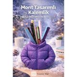 Cosmic Store Mont Tasarımlı Kalemlik –3d Baskı Dekoratif Masaüstü Kalem Tutucu | Ofis ve Çalışma Masası Aksesuarı - Mor
