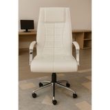 Cosmo Beyaz Yönetici Koltuğu – Ergonomik, Geri Yatarlı, Metal Ayaklı Lüks Ofis Koltuğu - Siyah