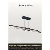 Cosmo Downlight Füme Genç Odası & Çalışma Masası Lineer Sarkıt Avize | Doğal Beyaz LED Aydınlatma