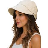 Cosmooutlet Kadın Krem Vizör Şapka Ayarlanabilir Arka Bantlı Uv Korumalı Yazlık Güneş Şapkası - Standart