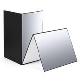 Cosmos 2 Adet Katlanabilir Işık Reflektör Fotoğraf Kartonu, 17 "x 12" Katlanır Işık Difüzörü 3'ü 1 Arada Reflektör Kağıt Tahtası Stüdyo Masaüstü Ürün Gıda Fotoğraf Çekimi için - Siyah/Gümüş/Beyaz (A3