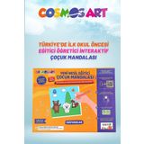 Cosmosart Çocuklar Için 4'lü 15*15 Cm Karton Kanvas Mandala - 6'lı Jumbo Kalem Hediyeli - Hayvanlar