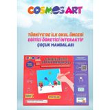 Cosmosart Çocuklar Için 4'lü 15*15 Cm Karton Kanvas Mandala - 6'lı Jumbo Kalem Hediyeli - Meyveler