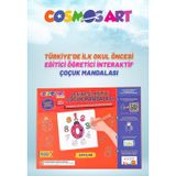 Cosmosart Çocuklar Için 4'lü 15*15 Cm Karton Kanvas Mandala - 6'lı Jumbo Kalem Hediyeli - Sayılar