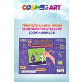 Cosmosart Çocuklar Için 4'lü 15*15 Cm Karton Kanvas Mandala - 6'lı Jumbo Kalem Hediyeli - Sebzeler