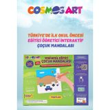 Cosmosart Çocuklar Için 4'lü 15*15 Cm Karton Kanvas Mandala - 6'lı Jumbo Kalem Hediyeli - Taşıtlar