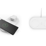 Cosmostech 2 in 1 Kablosuz Şarj Cihaz ve Standı, Wireless Charger Kablosuz Şarj Özelliği Olan Tüm Cihazlar ile Uyumlu