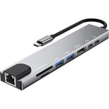 Cosmostech 8-In-1 Usb-C Hub Çoklayıcı – 4K Hdmı, Ethernet RJ45, USB 3.0, Pd Şarj, Sd/tf Kart Okuyucu, Type-C Adaptör