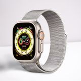 Cosmostech Akıllı Saat Watch için Uyumlu 42,44,45,49MM, 1/2/3/4/5/6/se/7/8/Ultra Metal Seri Kordon ve Kayışı Gümüş