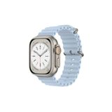 Cosmostech Akıllı Saat Watch için Uyumlu 42MM 44MM 45MM 49MM 1/2/3/4/5/6/se/7/8/ultra Akıllı Saat Silikon Kordon ve Kayışı Açık Mavi
