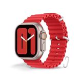 Cosmostech Akıllı Saat Watch için Uyumlu 42MM 44MM 45MM 49MM 1/2/3/4/5/6/se/7/8/ultra Akıllı Saat Silikon Kordon ve Kayışı Kırmızı